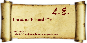 Landau Elemér névjegykártya